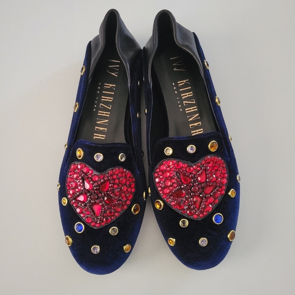 Ivy Kirzhner Embellished Velved sli-on NWOT. - Picture 2 of 9